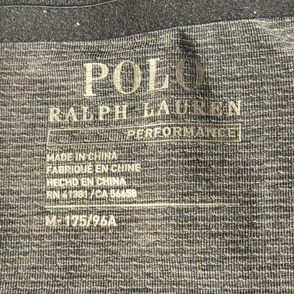 Polo Ralph Lauren Men's Medium Black  Gray Crew Neck Long Sleeve Performance Tee - Picture 3 of 5